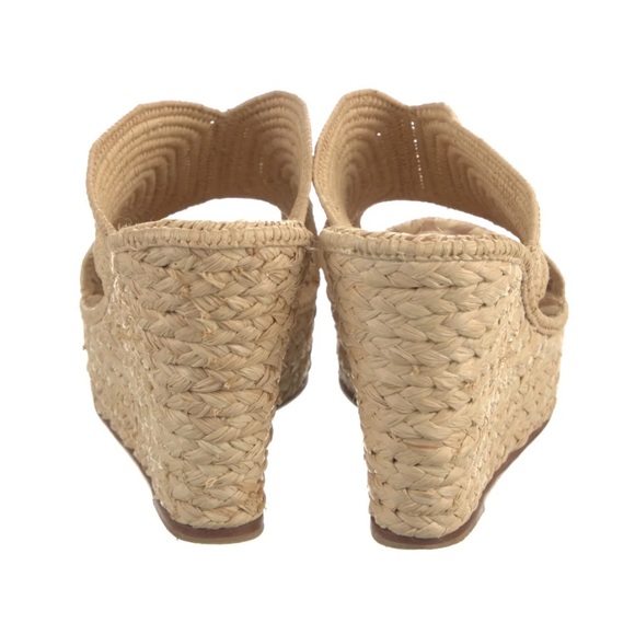 Carrie Forbes Women's Tan Woven Platform Sandals - Picture 4 of 5